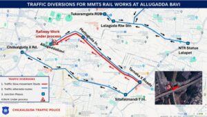 Traffic Restrictions Imposed for MMTS Phase-II Construction in Hyderabad