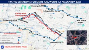 MMTS Phase-II : Hyderabad police impose traffic diversions in Lalaguda for next 30 days