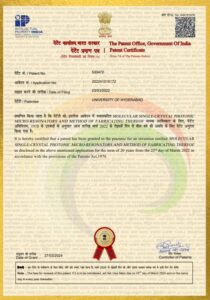 Uoh Patent Right Certification