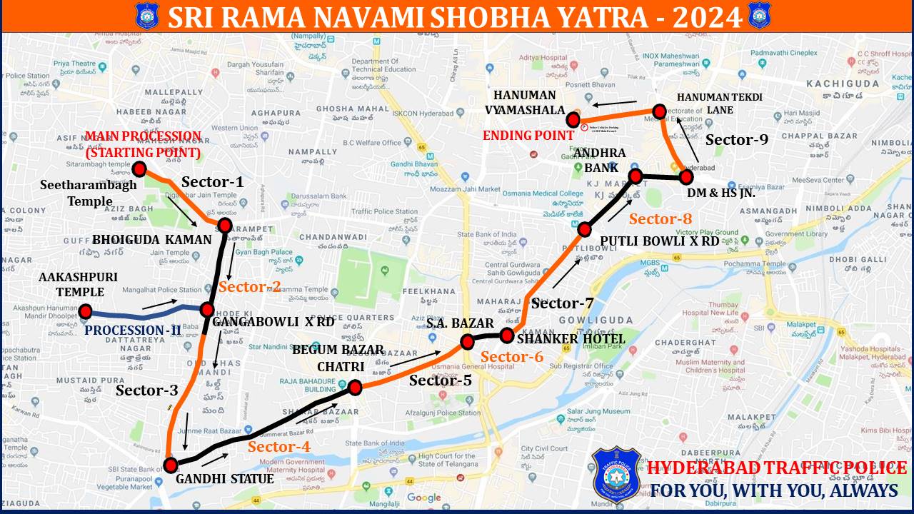 Hyderabad Implements Traffic Diversions for Ram Navami Shobha Yatra