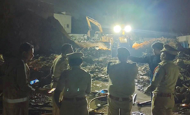 Bachupally collapsed wall site