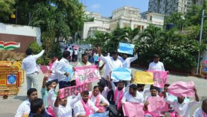 BRS Intensifies Protest Against NEET, Sieges Raj Bhavan in Somajiguda