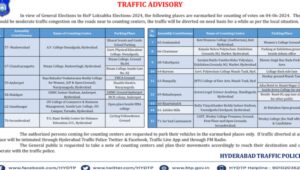 Hyderabad Police issue traffic advisory ahead of election vote counting