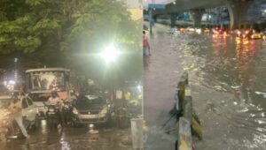 Pragathi Nagar residents demand permanent solution amid waterlogging, traffic chaos