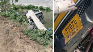 Truck plunges into Mushki Cheruvu, safety concerns rise