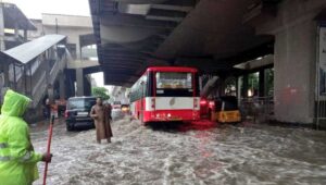 Heavy rains cause severe water logging and traffic delays across Hyderabad